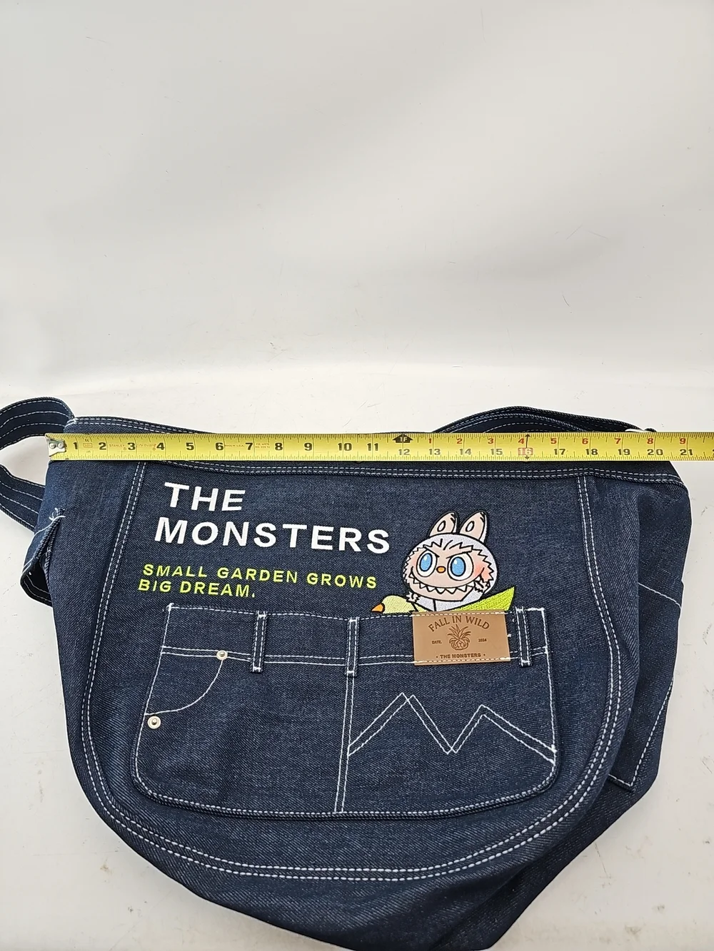 The Monsters Denim Crossbody Tote Bag